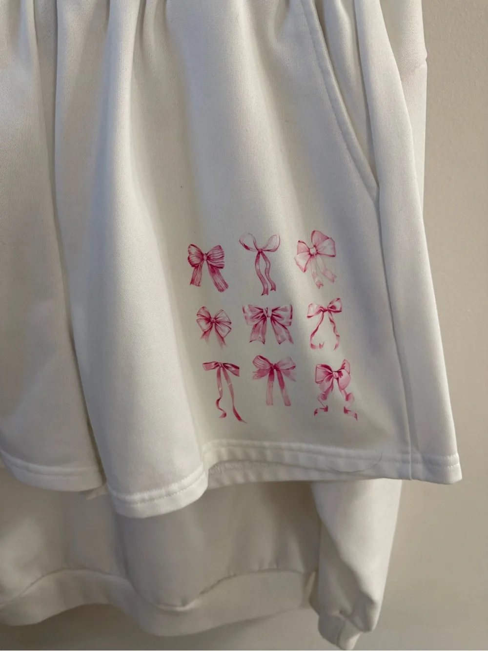 SHEIN White Set with Pink Bow Prints